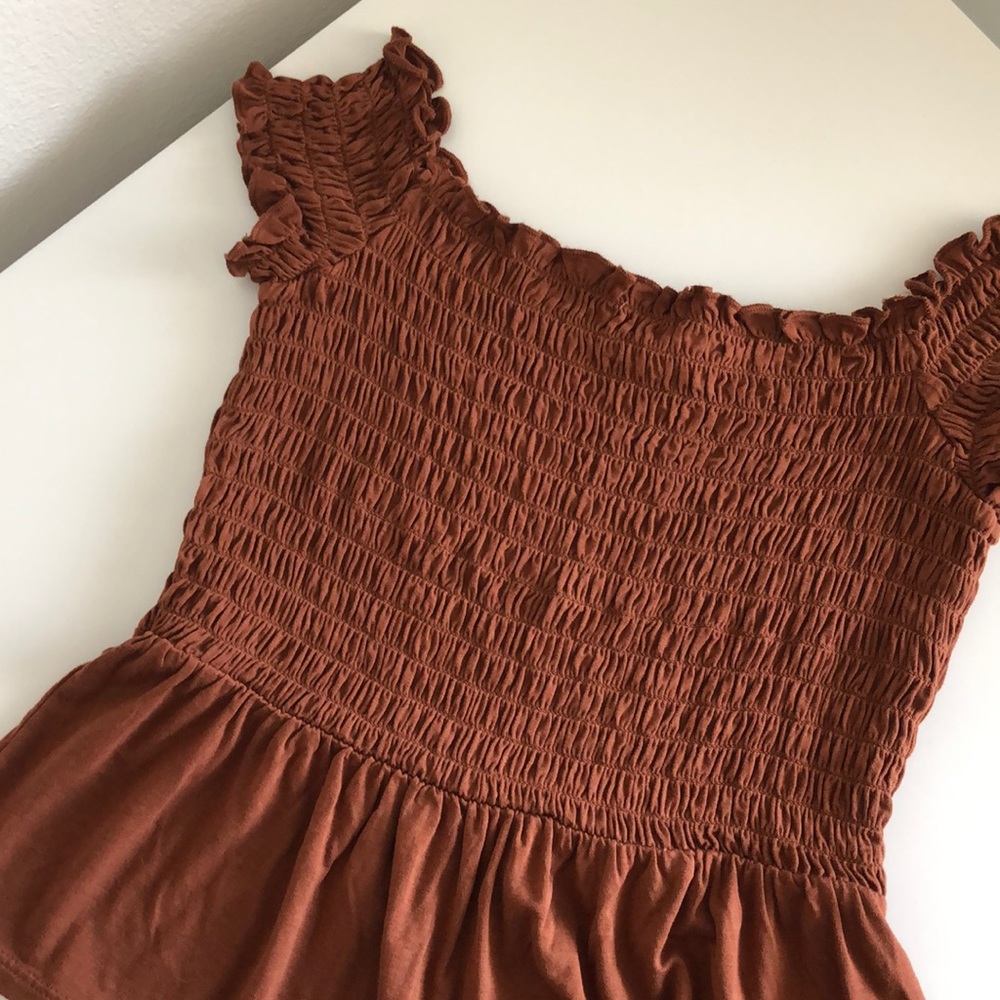 Smocked off the shoulder crop top